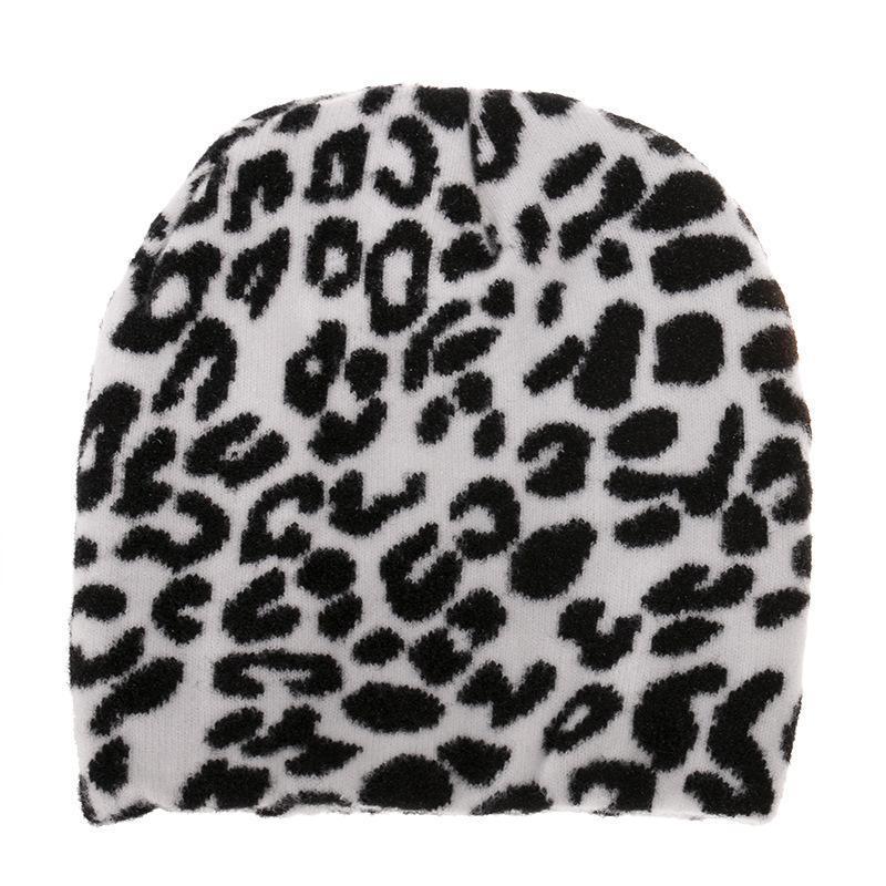 Striped knitted hat pullover hat black and white elements cow wool hat