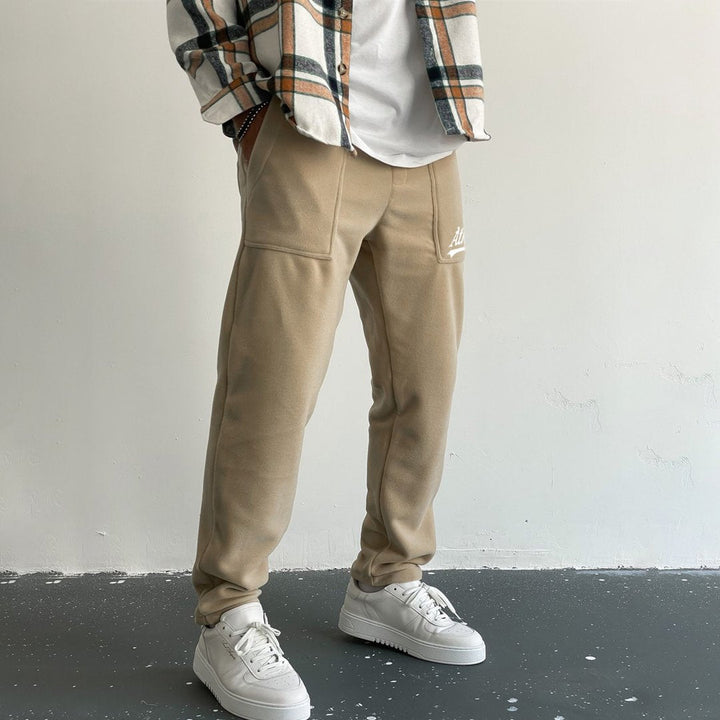 Fashion Casual Letter Print Belted Pants