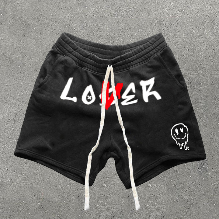 Casual Loser Or Lover Print Shorts