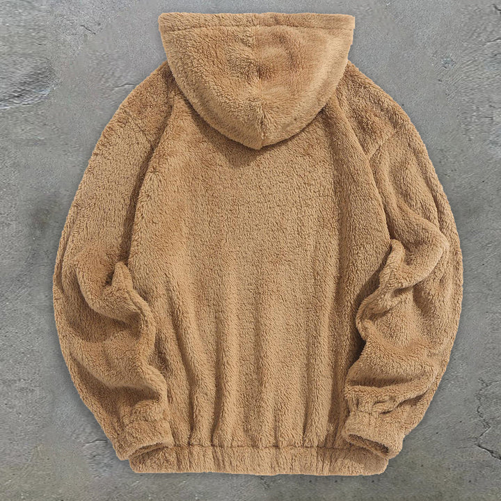 Retro Tide Brand Print Casual Plush Print Hoodie