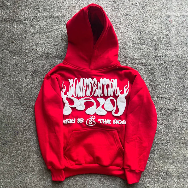 Konfidential Pain Bubble Print Long Sleeve Hoodies
