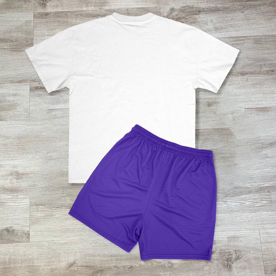 Trendy brand purple printed casual suit