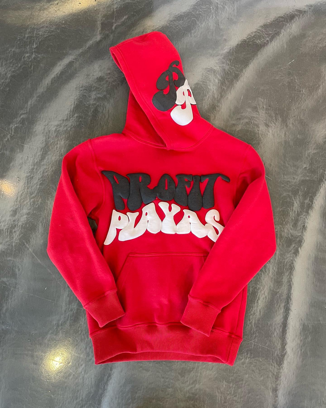 Personalized contrast bubble print hoodie two-piece set