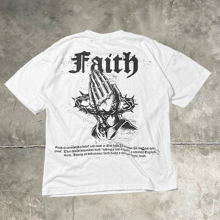 Faith Pray Print Short Sleeve T-Shirt