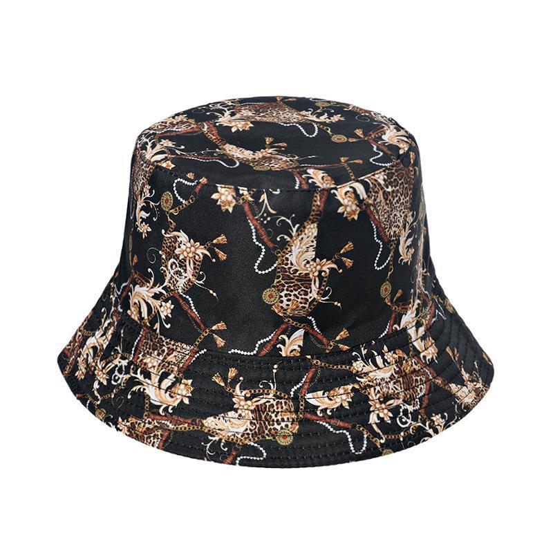 Starry sky, moon and five-pointed print sun-shield fisherman hat