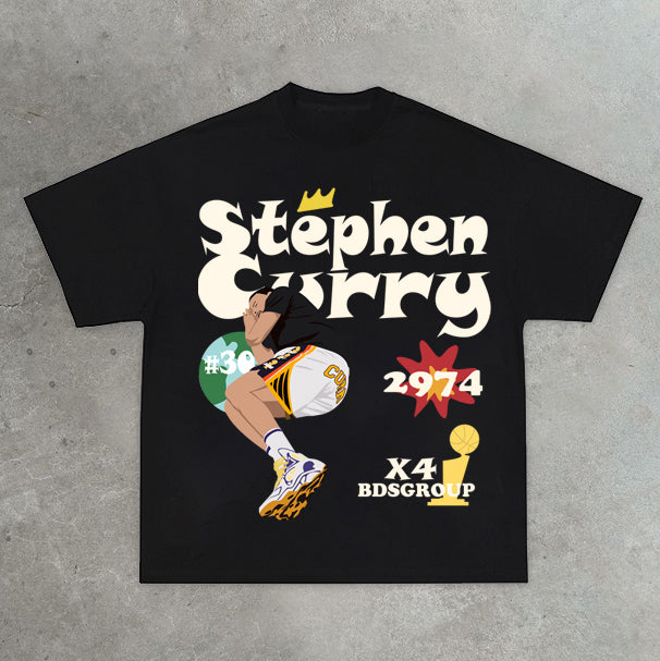 Good Night Print Casual Street Sports T-Shirt