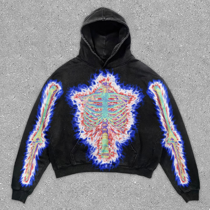 Statement Casual Vintage Print Hoodie