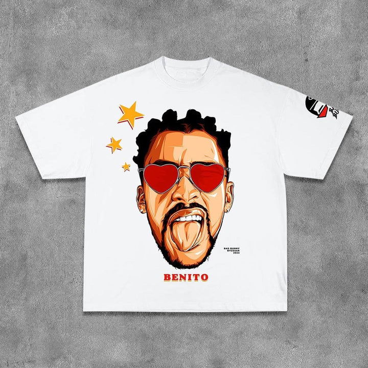 Casual Character Illustration Print T-Shirt
