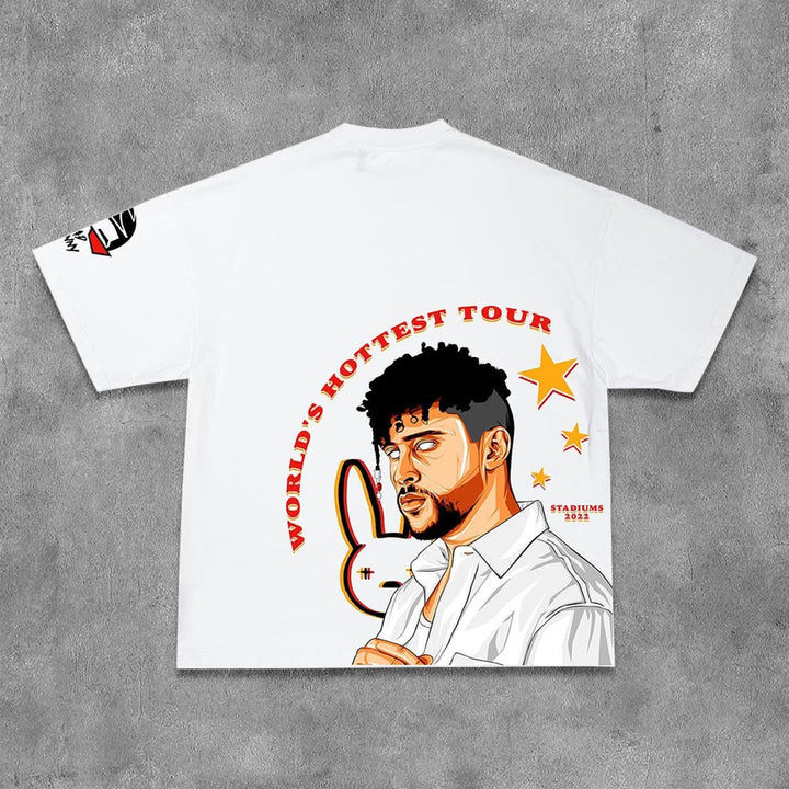Casual Character Illustration Print T-Shirt