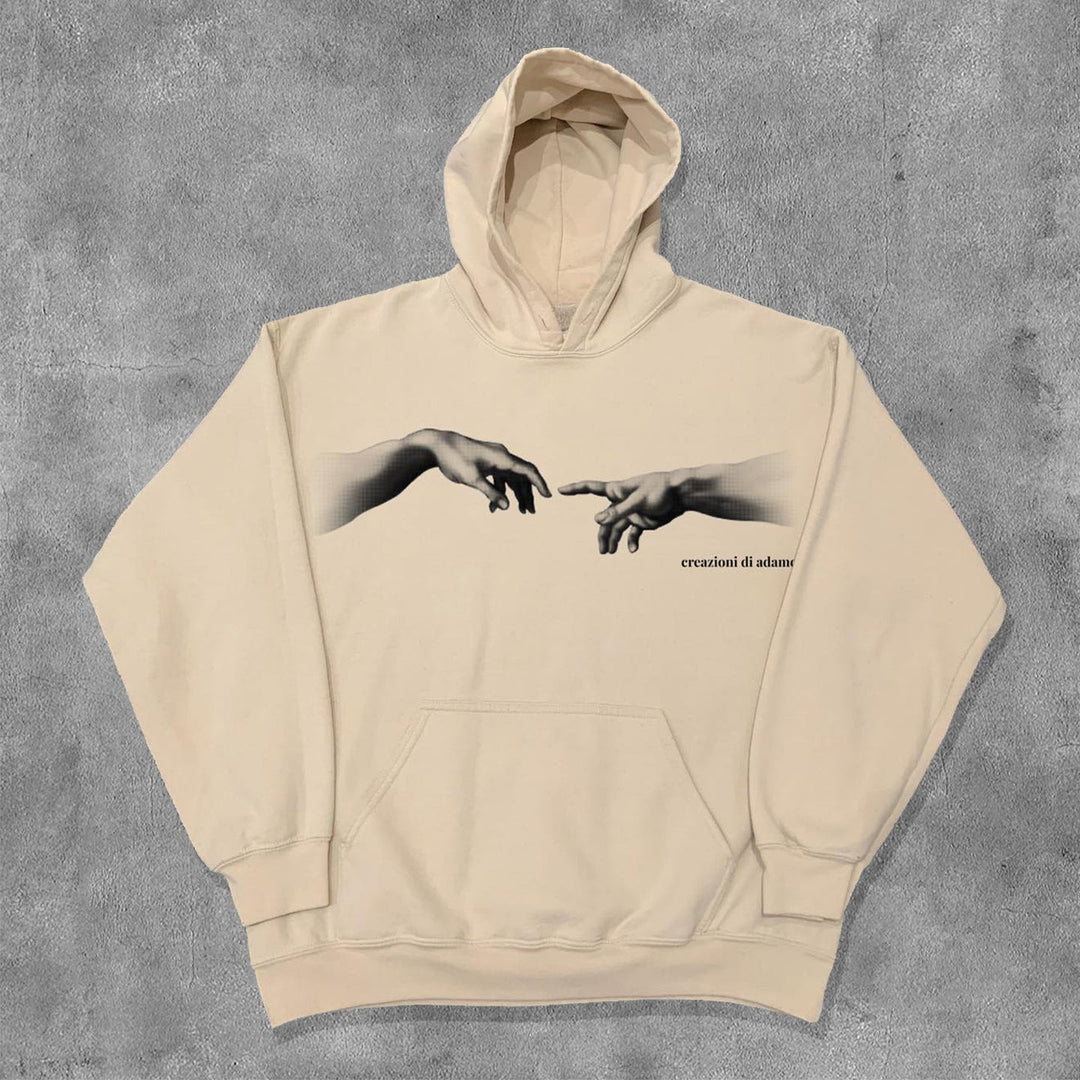 Casual Renaissance Print Long Sleeve Hoodies