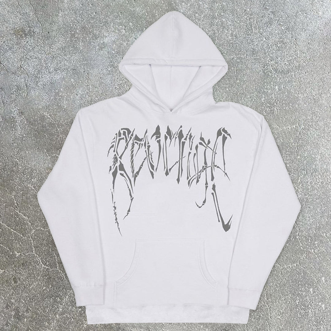 Street Style Skull Print Casual Loose Hoodie