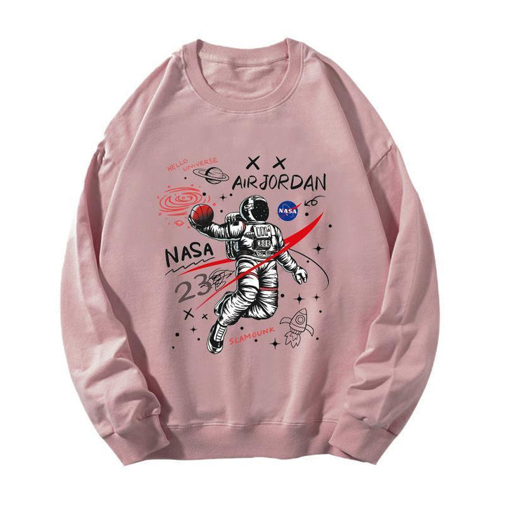 Casual round neck long sleeve printed sweatshirt