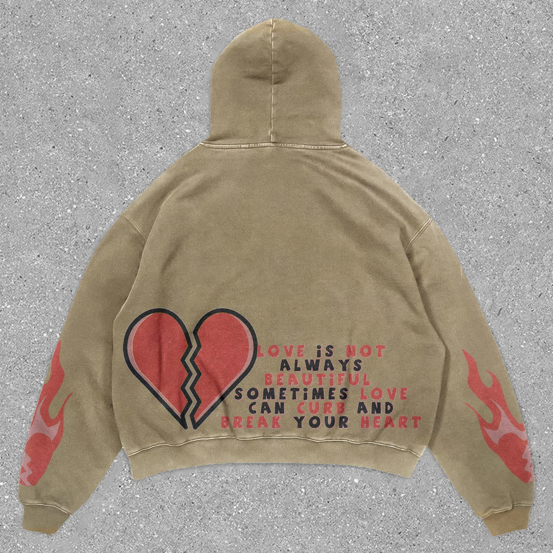 Trendy Vintage Print Graphic Hoodie