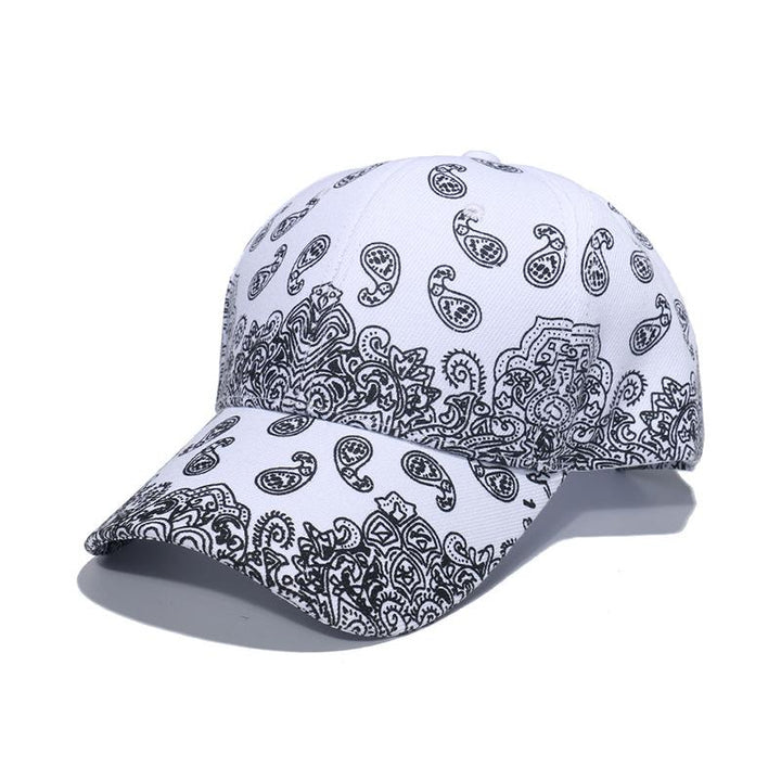Hip-hop punk sunshade black and white cashew baseball cap with curved brim