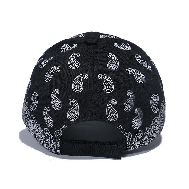 Hip-hop punk sunshade black and white cashew baseball cap with curved brim