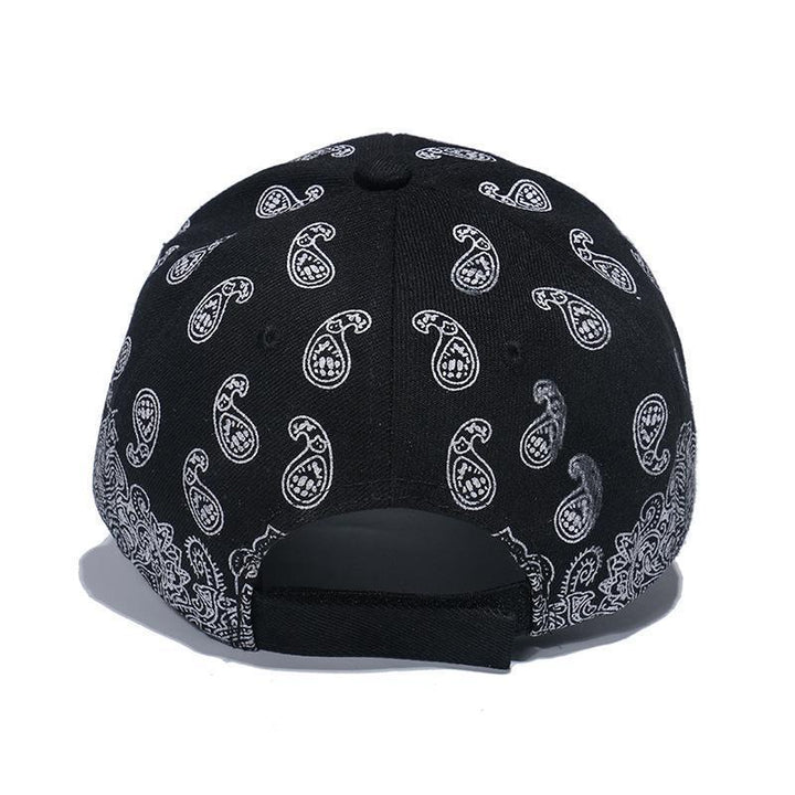 Hip-hop punk sunshade black and white cashew baseball cap with curved brim