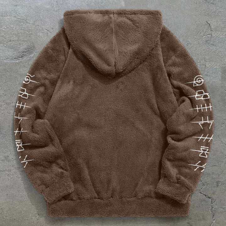 Retro Fashion Casual Trendy Brand Printed Plush Hoodies