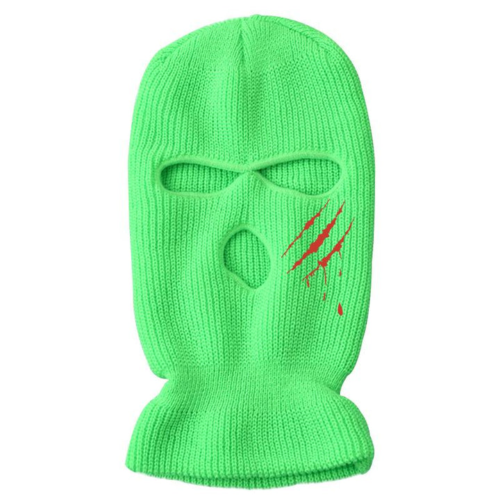 Scratch warmth thickened ski three-hole knitted hat